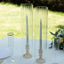 2-Pack Clear Ribbed Glass Hurricane Shades Open End Design - Stylish Candelabra Pillar Candle Holder Table Centerpiece 18"