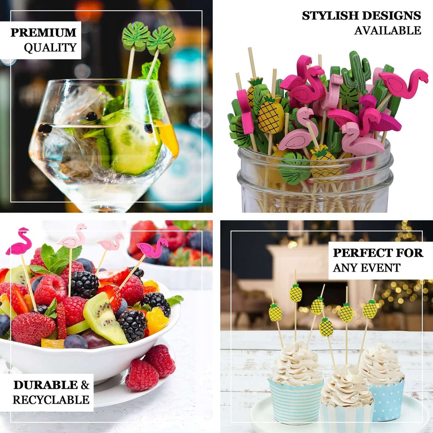 50-Pack Bamboo Wooden Tongs Disposable Flatware Eco Friendly Natural - Biodegradable Party Serving Utensils 6"