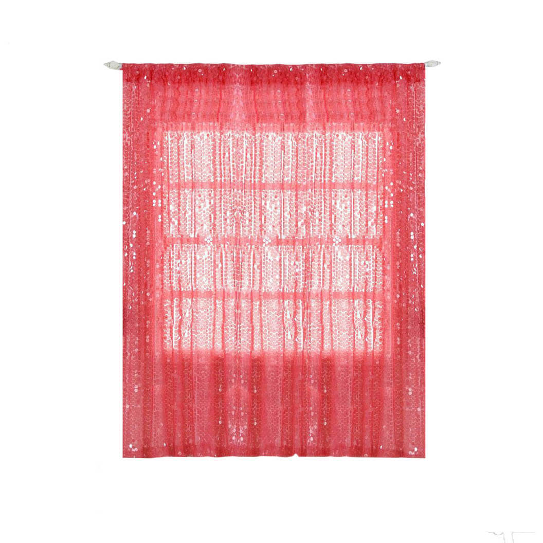 2 Pack Coral Big Payette Sequin Curtains With Rod Pocket Window Treatment Panels - 52"x84"