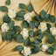 24 Roses 2" Cream Artificial Foam Flowers With Stem Wire and Leaves