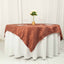 Taffeta 72"x72" Table Overlay Square Tablecloth Terracotta (Rust) - Accordion Crinkle Table Cover