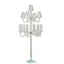 11-Arm Crystal Glass Candelabra â€“ 50" Floor Candle Holder for Taper & Tealight Candles with Empire & Cylinder Lampshades, Perfect for Weddings & Home Decor