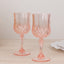 6-Pack Plastic Cocktail Goblets Transparent Blush Crystal Cut - Shatterproof Drinkware 8oz