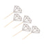 24-Pack Cupcake Toppers Diamond Ring Design Glitter Silver - Party Cake Picks Engagement Decoration Supplies