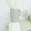 4 Pack Silver Rhinestone Mesh Velcro Backdrop Curtain Bands, Large Chair Sash Clip Tie Backs - 5"X10"