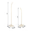 Set of 2 Gold Metal Curved Top Balloon Flower Backdrop Stands, Wedding Arch Frames - 6ft, 8ft