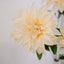 2 Bushes 20" Cream Large Head Artificial Dahlia Bouquet, Silk Bridal Flower Decorations