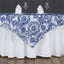 Flocking 60"x60" Table Overlay Square Tablecloth Royal Blue - Damask Table Cover