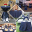 Polyester 120" Round Tablecloth Dark Denim Blue - Seamless Faux Denim Design for Stylish Gatherings