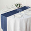 Polyester 14"x108" Table Runner Dark Denim Blue - Modern Faux Denim Dining Table Runner
