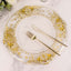 6-Pack Plastic Round Charger Plates 13" in Clear with Gold Florentine Embossed Rim, Exquisite Dinner Serving Plates