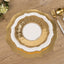 75 Pcs Paper Charger Plates with Gold Embossed Scalloped Rim White - Heavy Duty Disposable Dinner and Salad Plates 8",10",13"