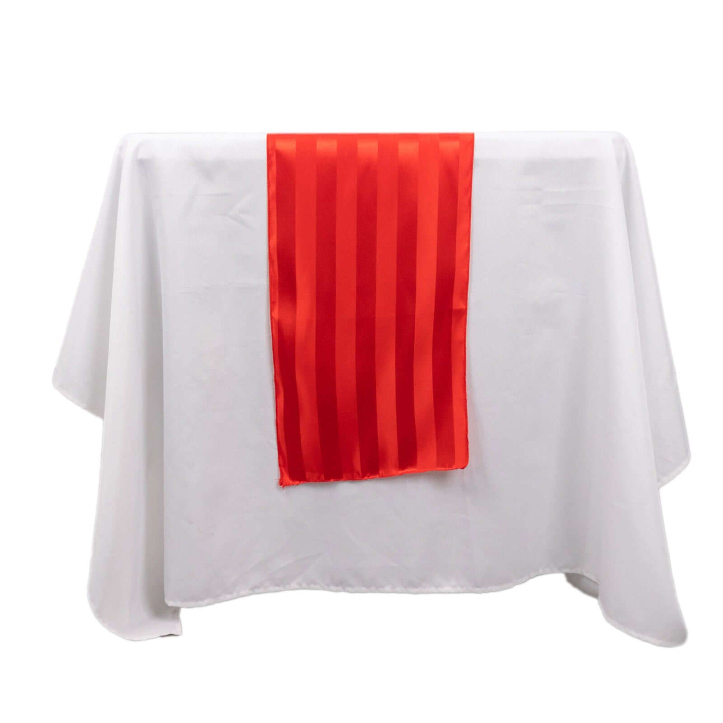 Satin 12"x108" Table Runner Red - Stripe Table Decor