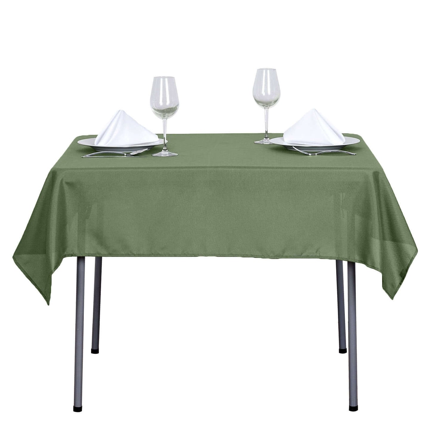 Polyester Square 54"x54" Tablecloth Olive Green - Wrinkle-Resistant & Durable Table Cover