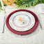 6-Pack Acrylic Round Charger Plates 13" in Burgundy with Beaded Rim, Dinner Charger Event Tabletop Decor