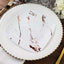 10-Pack Plastic 8" Square Dessert Plates in White with Rose Gold Marble Design - Disposable Appetizer Salad Party Plates