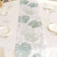 Disposable Table Runner 11"x108" White with Green Monstera Palm Leaves Print - Non-woven Stylish Spring Summer Dining Decor