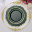 10-Pack Plastic 8" Round Dessert Plates in Dusty Blue with Gold Scalloped Rim - Disposable Appetizer/Salad Plates