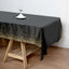 5-Pack Plastic Table Covers Black Rectangle with Gold Confetti Dots - Durable PVC Disposable Tablecloths for Events 54"x108"