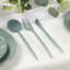 60 Pack Plastic Silverware Set, Dusty Blue Heavy Duty Disposable Sleek Utensil Cutlery