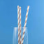 25-Pack Paper Straws White/Rose Gold Striped - Stylish Disposable Straws for Drinks 8"