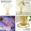 Metal Table Centerpiece Gold Scalloped Fan Shape Design - Wedding Floral Display Flower Frame Stand 32"