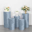 Set of 5 Dusty Blue Crushed Velvet Cylinder Pedestal Stand Covers, Premium Pillar Prop Covers