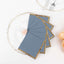 50-Pack Paper Beverage Napkins Dusty Blue with Gold Foil Edge - 2 Ply Disposable Soft 18GSM Cocktail Napkins 5"x5"