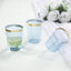 25-Pack Plastic Tumbler Cups Transparent Dusty Blue with Gold Rim - Stylish Disposable Party Glasses 10oz