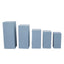 Set of 5 Dusty Blue Spandex Rectangle Pedestal Stand Covers, Stretchable Pillar Prop Covers - 160 GSM