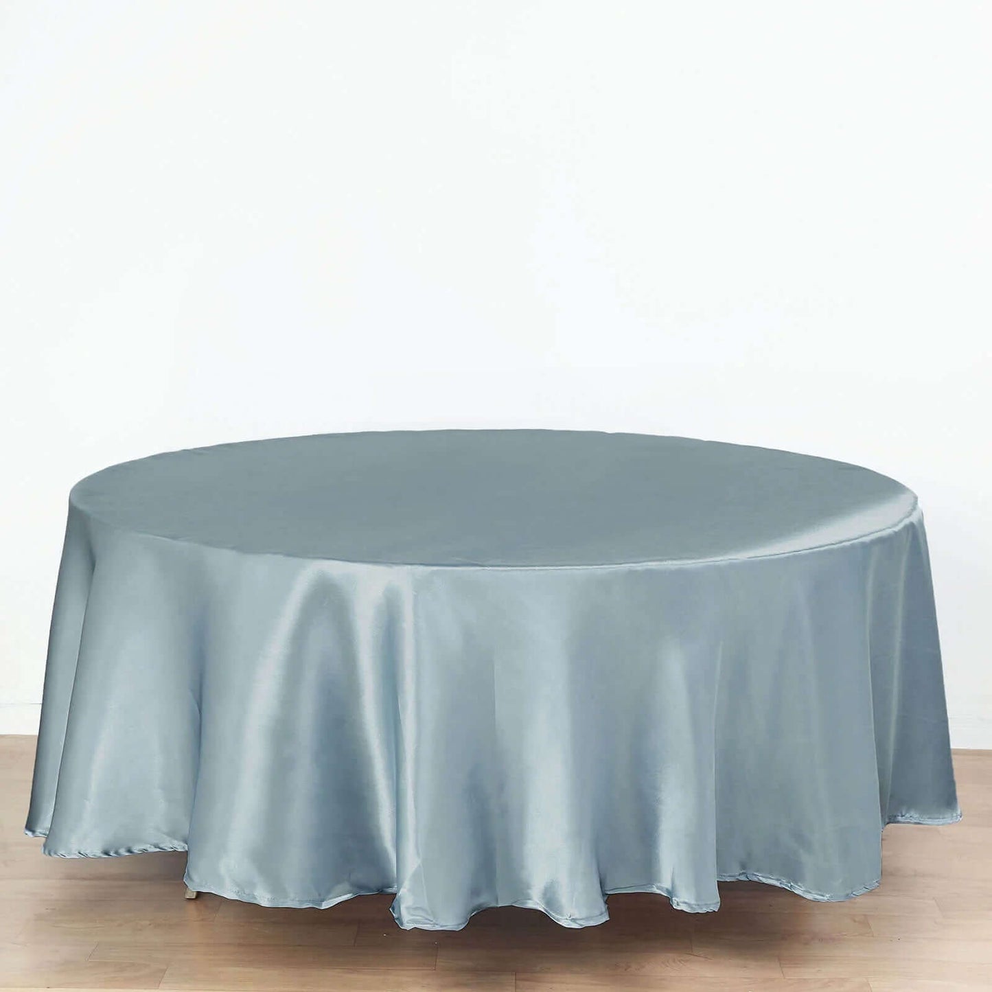 Satin 108" Round Tablecloth Dusty Blue - Smooth and Lustrous Table Cover