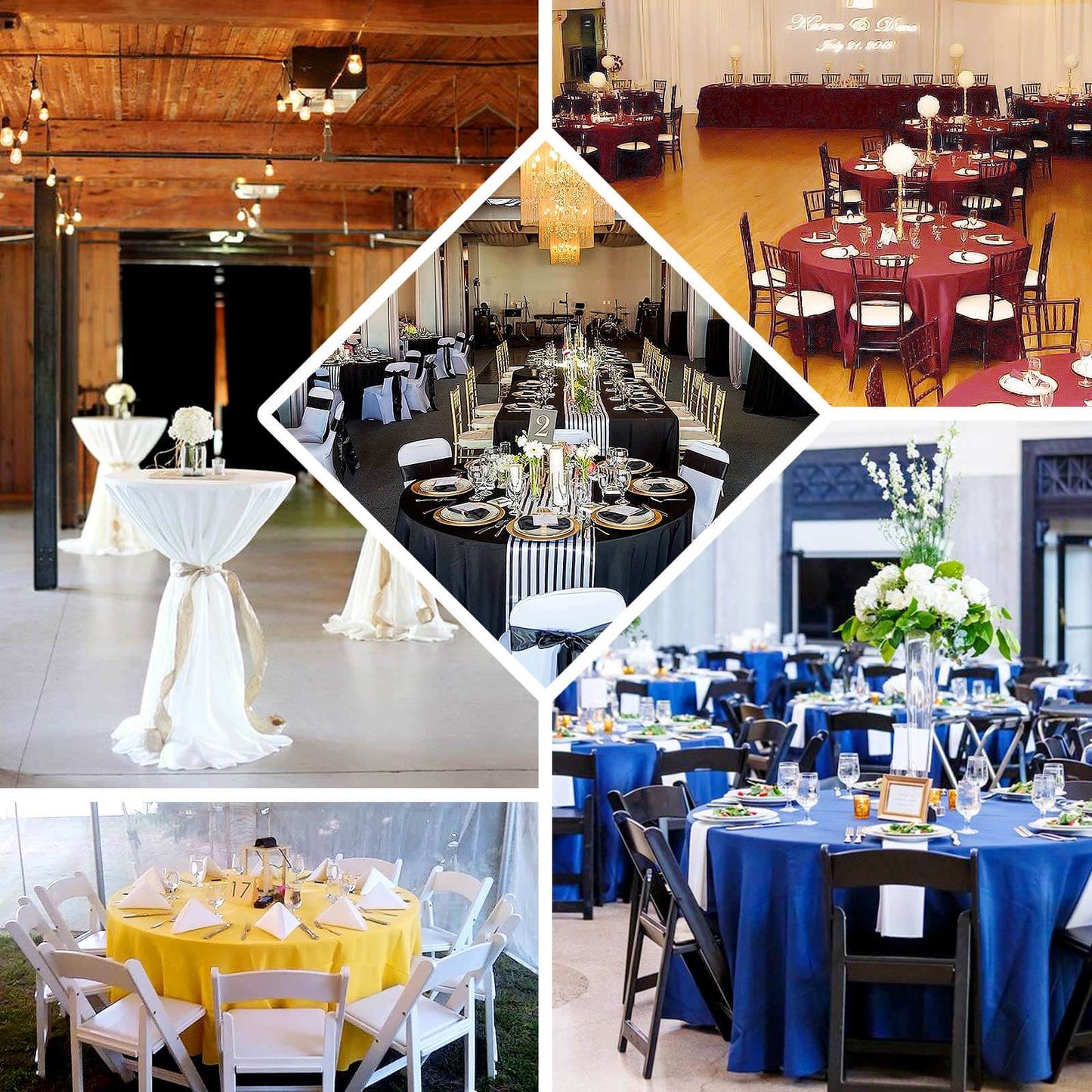 Premium Polyester 120" Round Tablecloth Dusty Blue - Seamless 220GSM Wrinkle-Resistant Table Cover