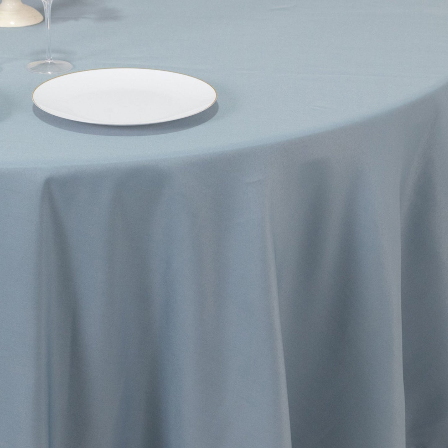 Premium Polyester 108" Round Tablecloth Dusty Blue - Wrinkle-Resistant 220GSM Table Cover