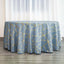 Polyester 120" Round Tablecloth Dusty Blue with Gold Foil Geometric Pattern Wrinkle-Resistant Seamless Table Cover