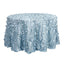 Taffeta 120" Round Tablecloth Dusty Blue | 3D Leaf Petal Design Seamless Table Cover