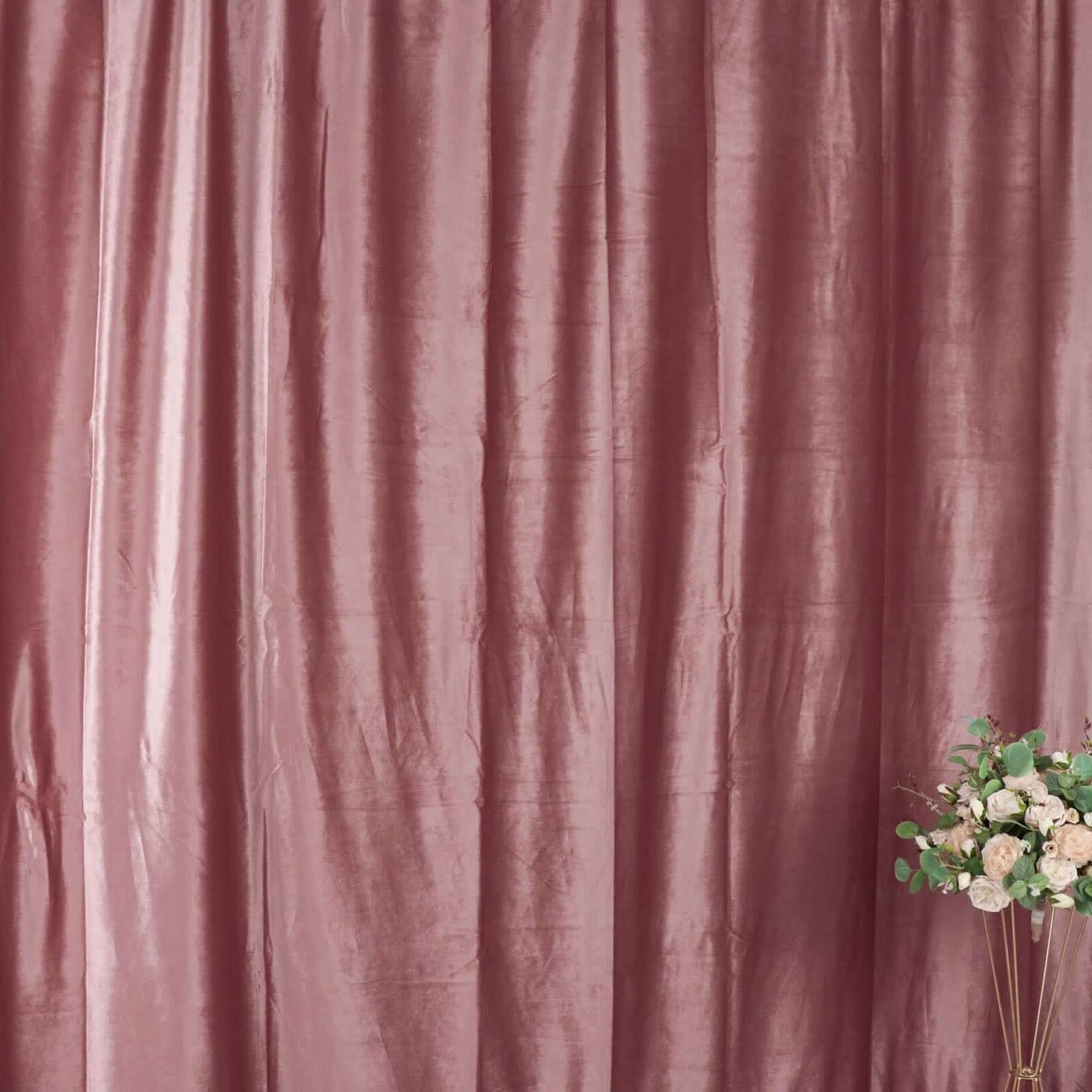 Dusty Rose Crushed Velvet Backdrop Curtain â€“ 8ft x 8ft Event Drape with Rod Pocket, Privacy Panel for Photo Booths & Events
