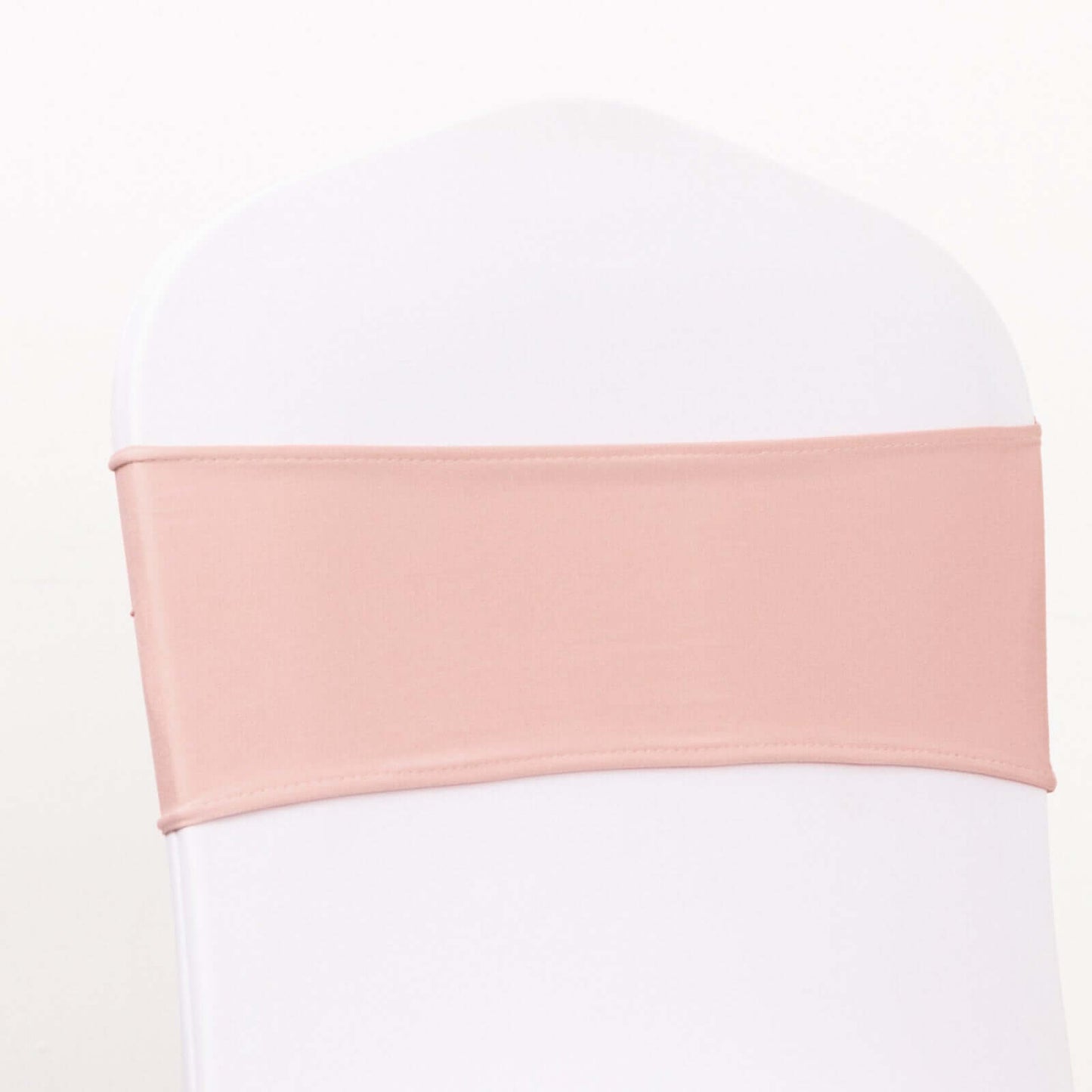 5 Pack Spandex Chair Sashes Dusty Rose with Gold Rhinestone Buckles - Reusable Four-Way Stretch Sash Bands 5"x14"