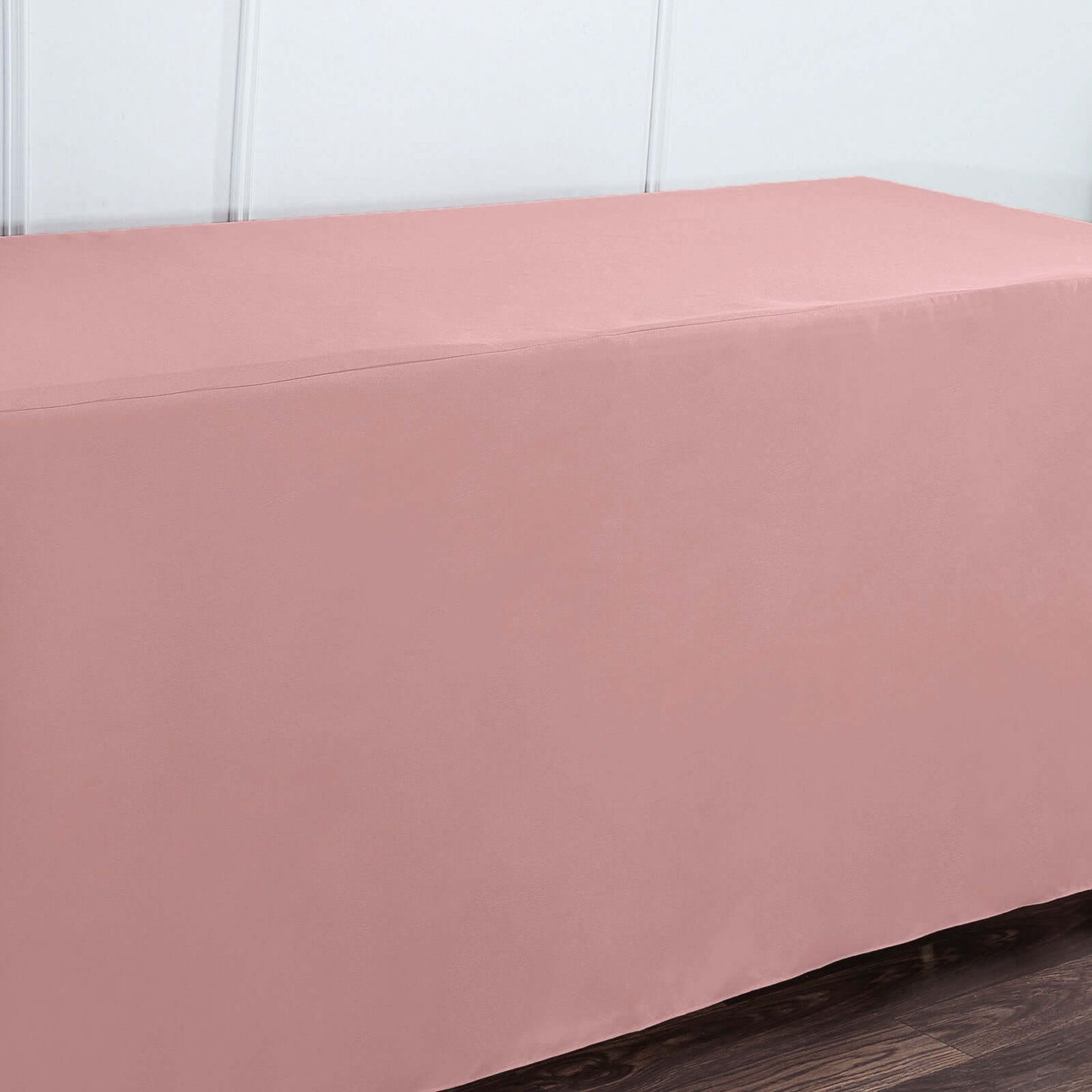 Fitted Polyester 72"x30" Rectangle Tablecloth Dusty Rose - Durable Table Cover