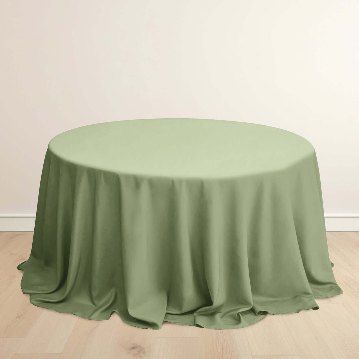 Scuba Round 132" Tablecloth Dusty Sage Green - Wrinkle Free & Stain Resistant Seamless Table Cover