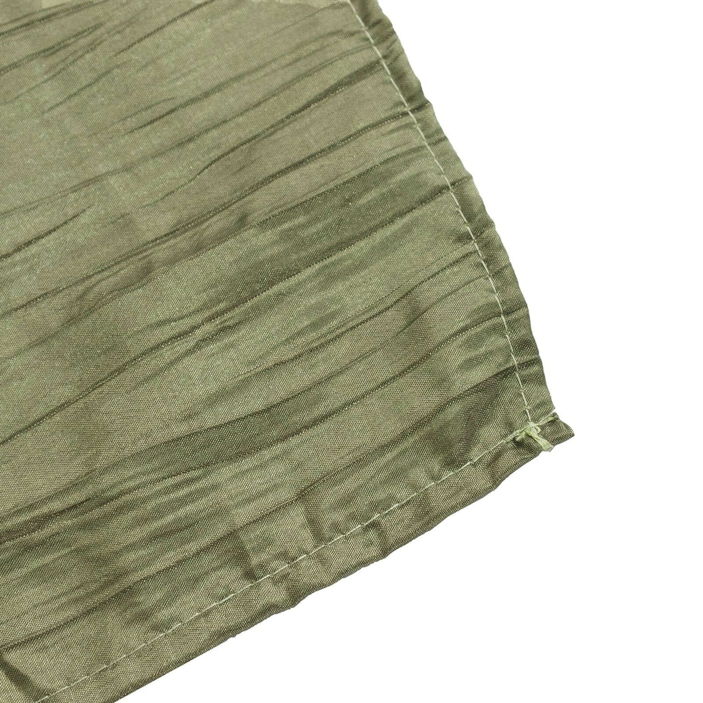 Taffeta 120" Round Tablecloth Dusty Sage Green - Seamless Accordion Crinkle Table Cover