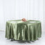 Satin 108" Round Tablecloth Dusty Sage Green - Smooth and Lustrous Table Cover