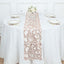 Mesh 12"x108" Table Runner Rose Gold - Leaf Vine Embroidery