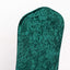 Crushed Velvet Spandex Banquet Chair Cover Fitted Slipcover Hunter Emerald Green - Stretch 190GSM Slipcover with Foot Pockets