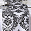 Taffeta Flocking 12"x108" Table Runner Black Damask - Stylish Table Accent