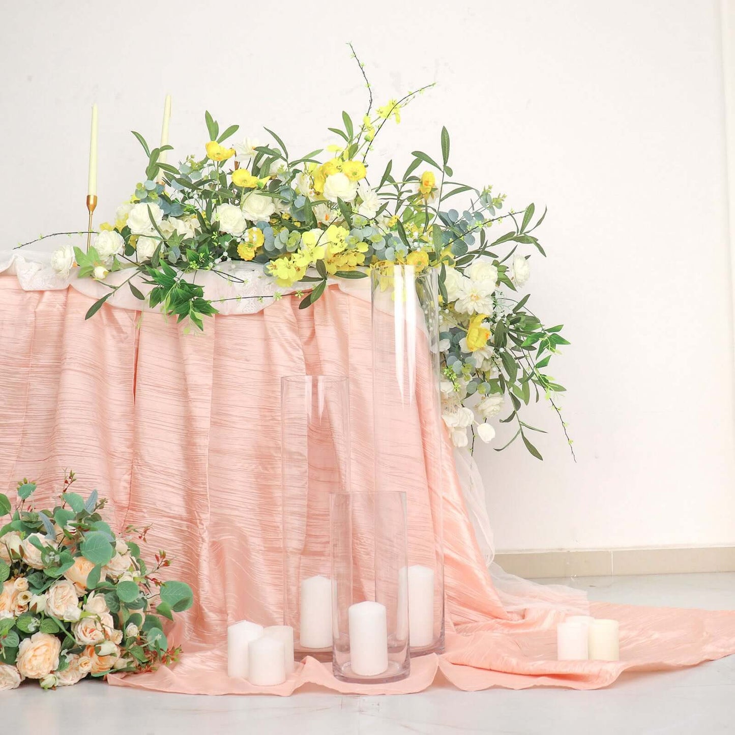 6-Pack Glass Flower Vases Cylinder Design Heavy Duty Clear - Stylish Centerpieces for Weddings 12"