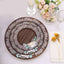 25-Pack Paper 10" Round Dinner Plates in Brown Wood Print with Floral Lace Rim - Disposable Party Plates for Farmhouse Weddings & Rustic Themes