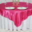 Satin 72"x72" Table Overlay Square Tablecloth Fuchsia - Smooth Finish Table Cover