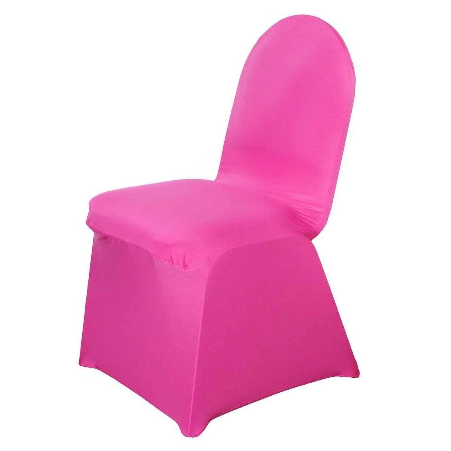 10 Pack Spandex Chair Covers for Banquet Chairs Fuchsia - Durable Reusable Stretch Slip-On Covers