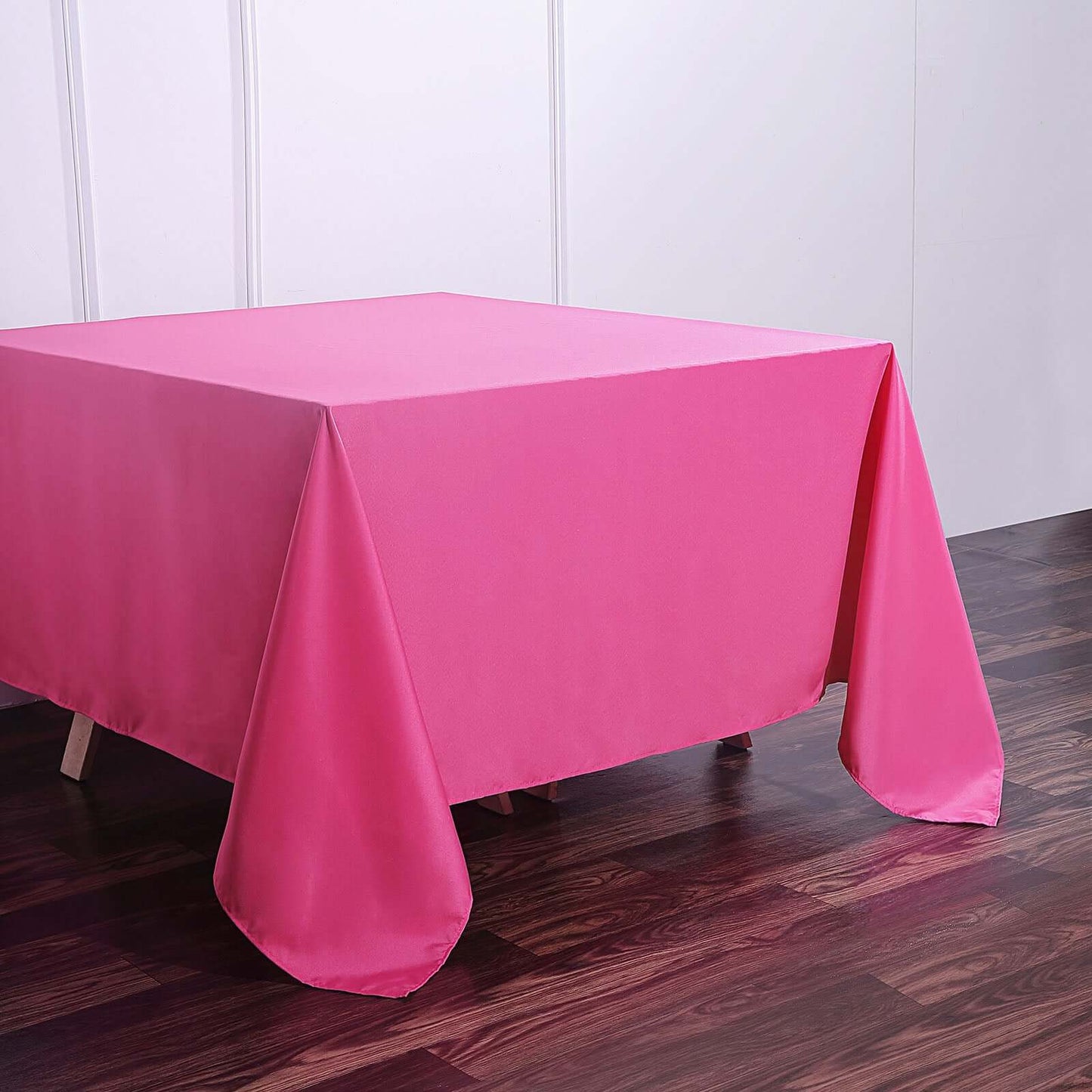Polyester Square 90"x90" Tablecloth Fuchsia - Wrinkle-Resistant & Durable Table Cover