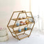 3-Tier Metal Hexagon Cupcake Stand Matte Gold - Stylish Geometric Dessert Holder Appetizer Display for Modern Weddings Dessert Buffets & Celebrations 21"